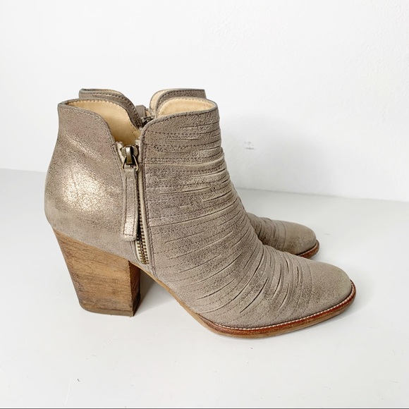 Paul Green Shoes - Paul Green Malibu Slices Metallic Zip Up Booties
